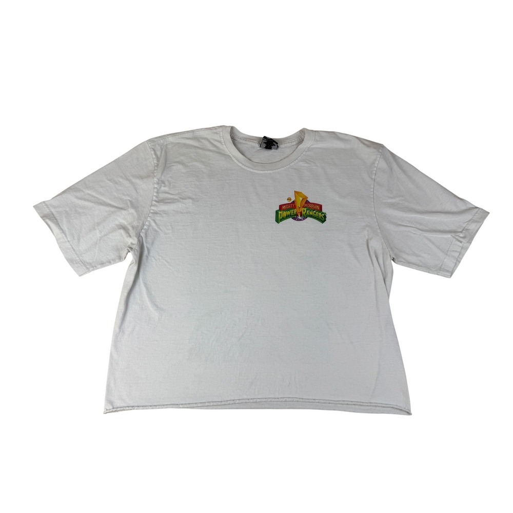 Dumbgood XL Power Rangers T-Shirt Retro 90s White Cotton Back Graphic